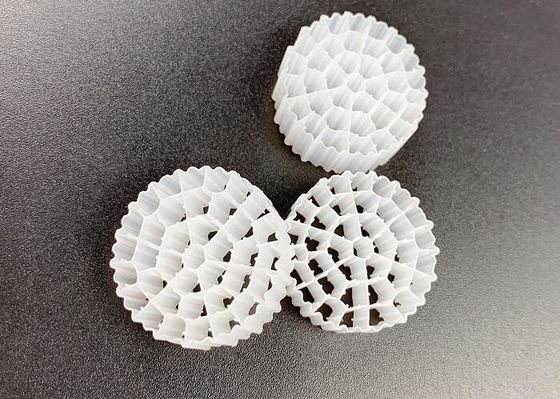 kaufen Jungfrau HDPE 25*10MM Weiße Farbe MBBR Kunststofffiltermedien Große Fläche online manufacture