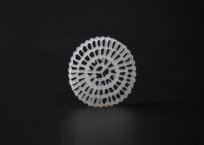 Jungfrau HDPE Material MBBR Bio Medien Weiße Farbe und 25*4mm Größe Hohe Oberfläche MBBR