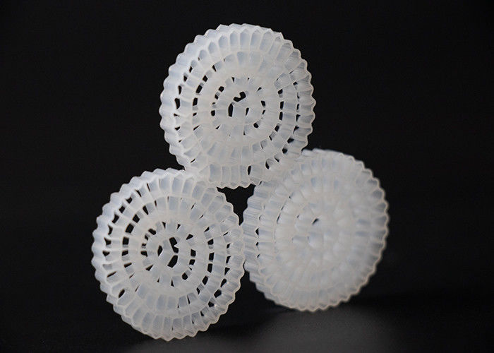 Jungfrau HDPE Material MBBR Bio Medien Weiße Farbe und 25*4mm Größe Hohe Oberfläche MBBR